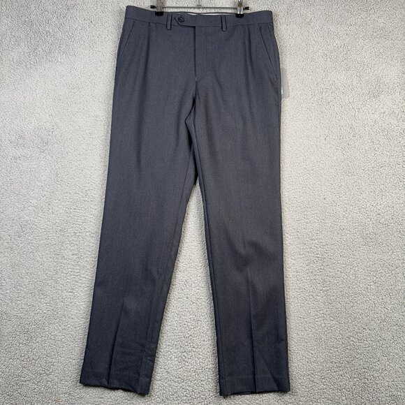 Michael Kors Men's Dress Pants 34X32 Charcoal Flat Front Straight Stretch NWT - Picture 1 of 11